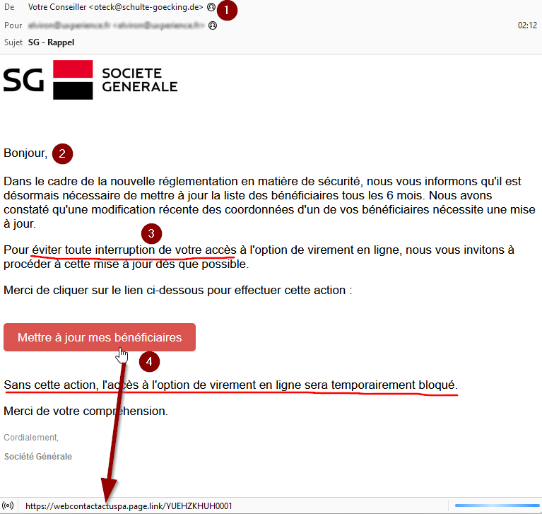 Exemple concret de phishing ?